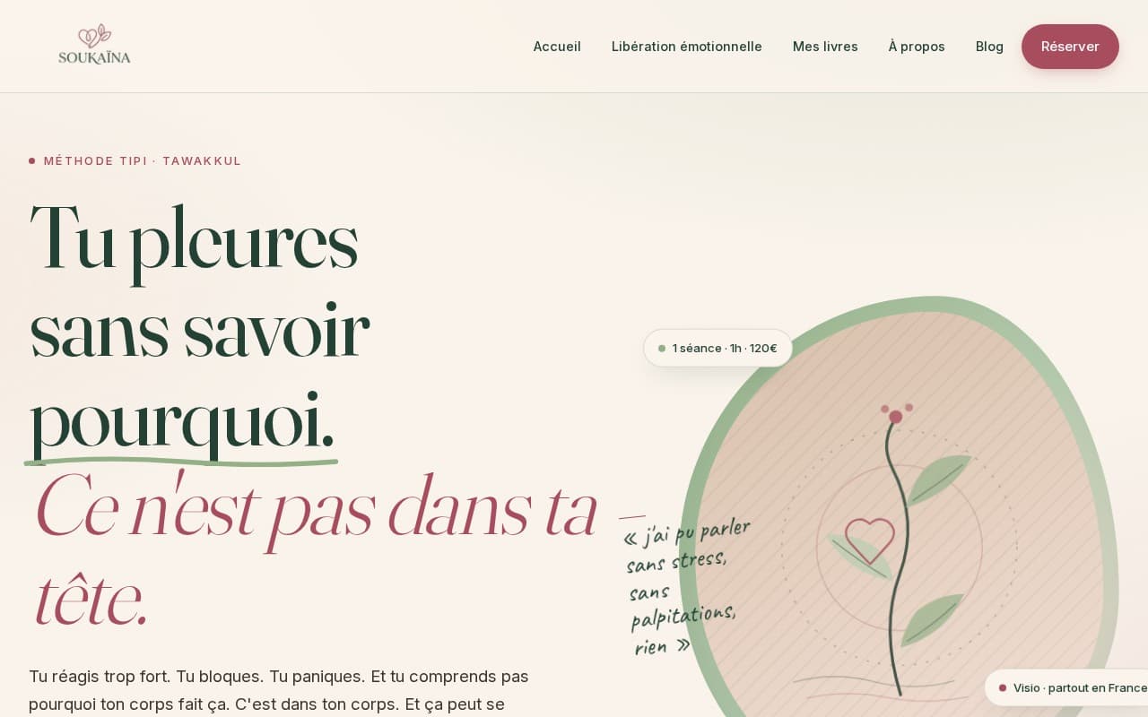 Page d’accueil du site soukaina.fr